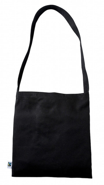 FT 0142 BK – (Black Fairtrade Cotton Messenger Bag)